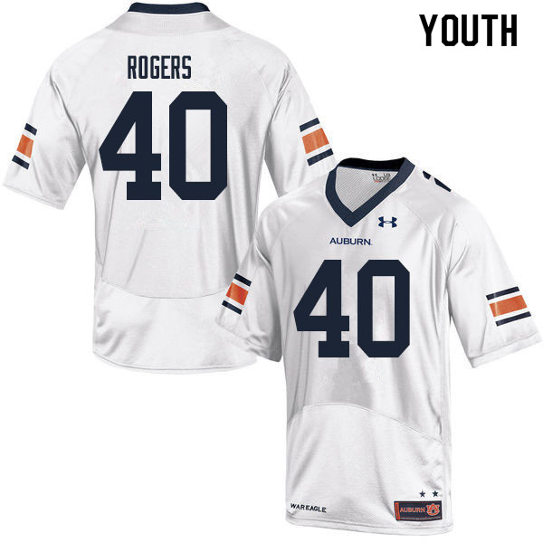 Youth #40 Jacob Rogers Auburn Tigers College Football Jerseys Sale-White